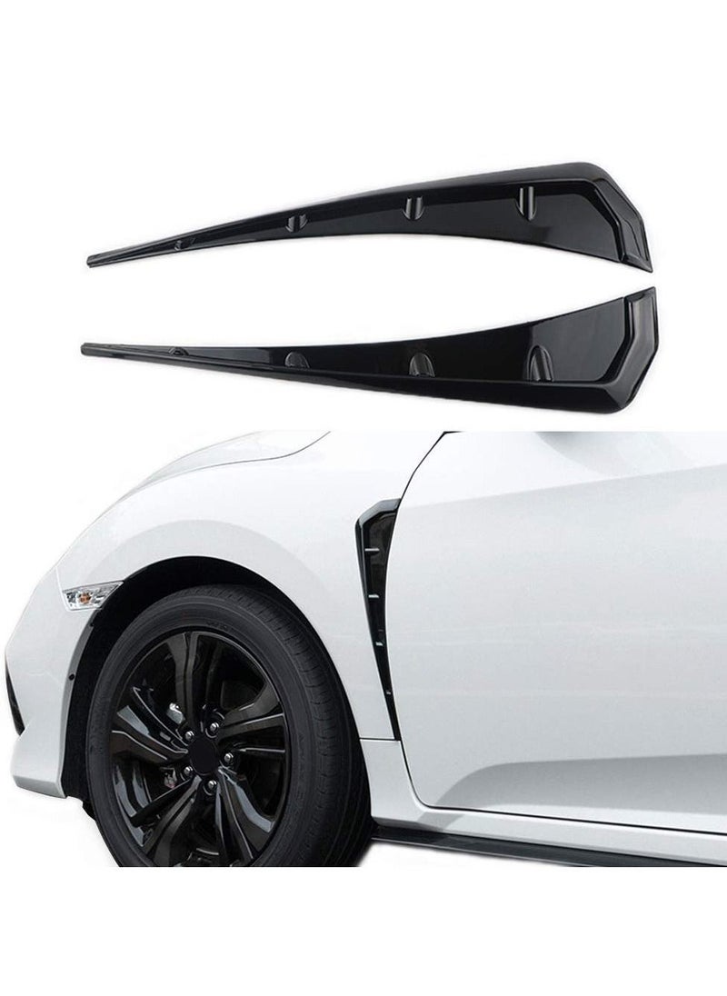 SYOSI - Car Fender Side Stickers, Side Vents Decorative Air Intake Abs Stickers Universal Fender Car Exterior Accessories Anti-collision Side Wing Stickers (Black) - Image 1