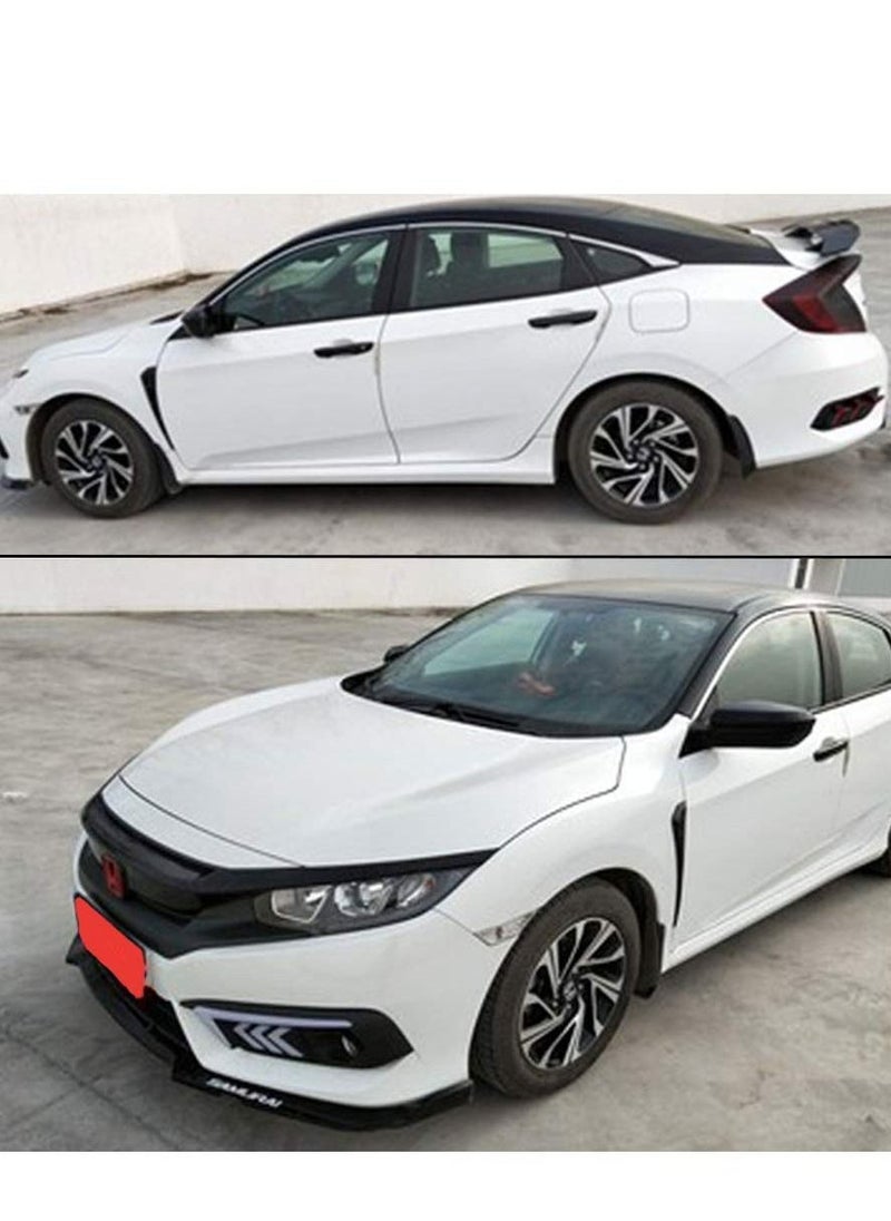 SYOSI - Car Fender Side Stickers, Side Vents Decorative Air Intake Abs Stickers Universal Fender Car Exterior Accessories Anti-collision Side Wing Stickers (Black) - Image 1