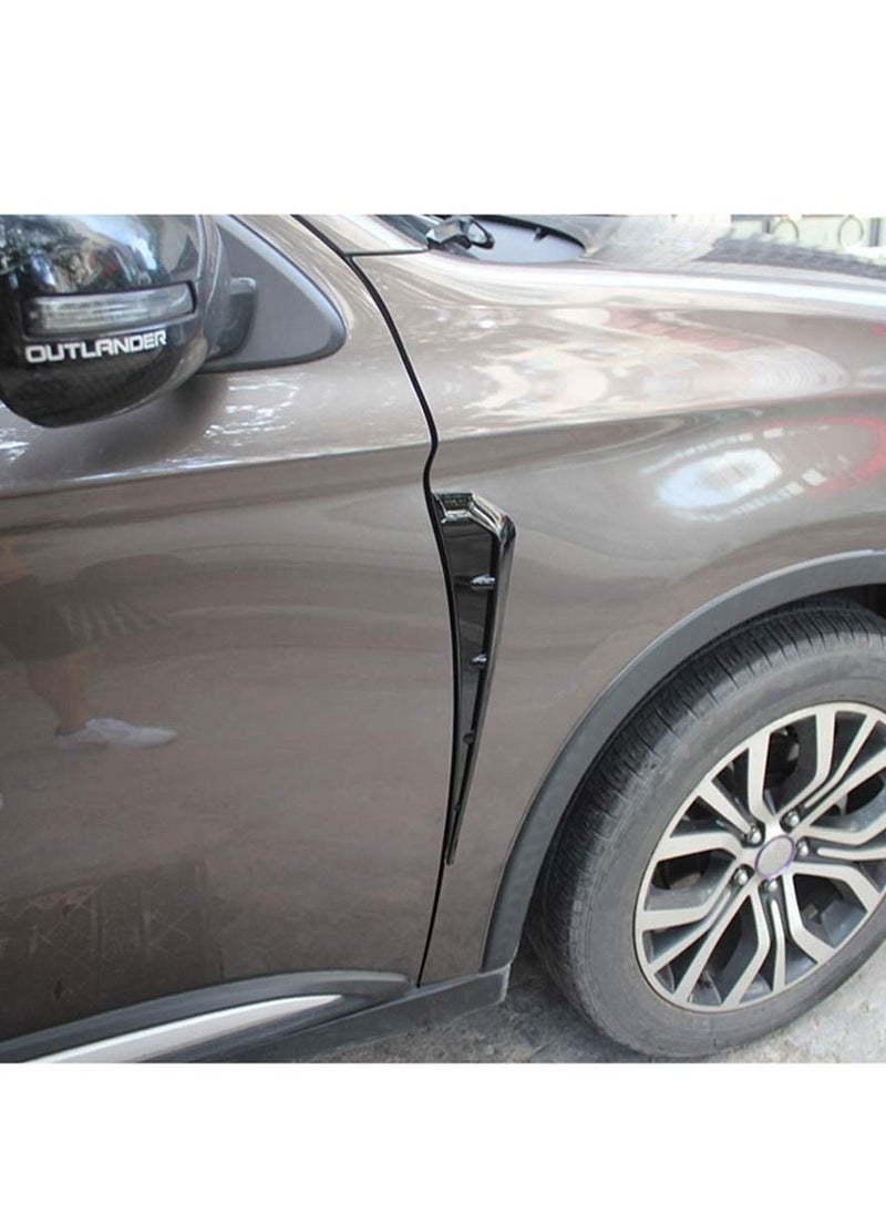 SYOSI - Car Fender Side Stickers, Side Vents Decorative Air Intake Abs Stickers Universal Fender Car Exterior Accessories Anti-collision Side Wing Stickers (Black) - Image 1