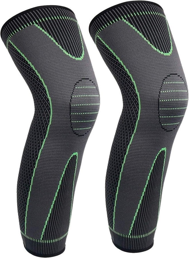 GymWar 2 Pack Full Leg Compression Sleeves, Long Knee Brace Support for ACL,PCL, Meniscus Tear, Arthritis, Tendinitis-Free Size - Image 1