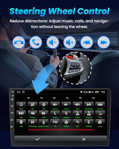 Jufodrca 8 Core 32GB ROM Car Radio for Toyota Corolla 2009-2013: Android 13 Upgrade 9" 1280*800 Touch Screen Stereo with Wireless Carplay Android Auto 5G-WIFI GPS Bluetooth RDS FM Mirror Link Backup Camera SWC - Image 4