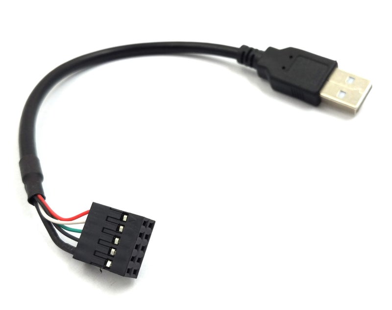 Duttek 9 pin USB Header to USB Cable, USB 2.0 Type A Male to Dupont 9 Pin Female Header Motherboard Cable Cord (AM to 9Pin 0.2M)(2 Pack) - Image 3