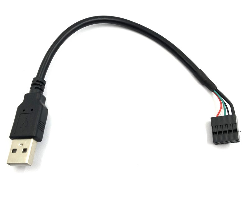 Duttek 9 pin USB Header to USB Cable, USB 2.0 Type A Male to Dupont 9 Pin Female Header Motherboard Cable Cord (AM to 9Pin 0.2M)(2 Pack) - Image 5