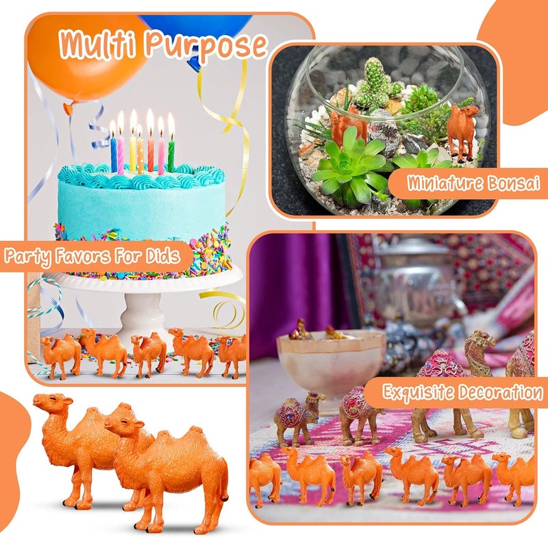 Charniol 24 Pcs Hand Painted Miniature Animal Statue - Desert Camel Figures & Animal Figurines for Table, Desktop, Cake Toppers & Home  Ornaments - Image 5