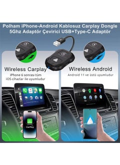 Polham Wireless Carplay Adapter Converter Compatible with Apple iPhone and Android, Ultra Fast Carplay Converter  - Image 3