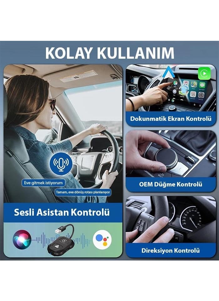 Polham - Wireless Carplay Adapter Converter Compatible with Apple iPhone and Android, Ultra Fast Carplay Converter - Image 1