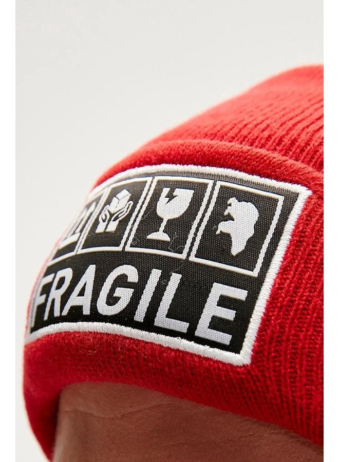 Bad Bear Unisex Cap Fragile Beanie - Red.