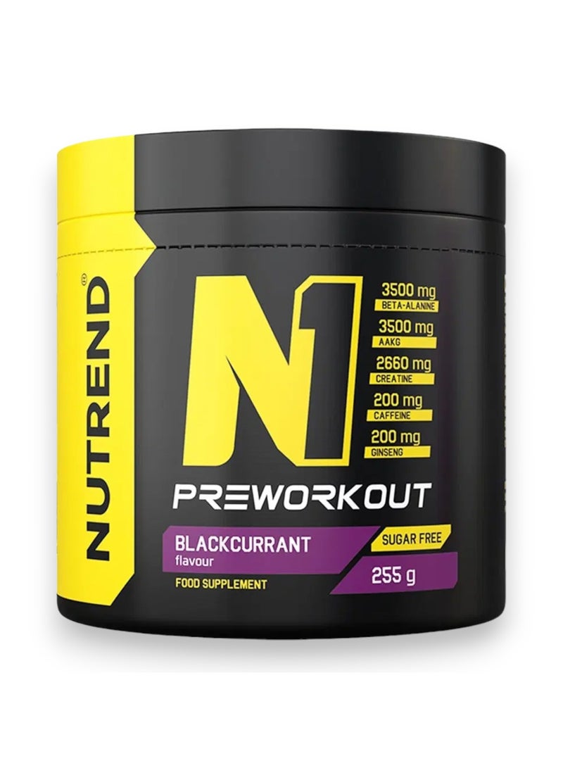NUTREND N1 Preworkout, Black currant Flavour, 255g 