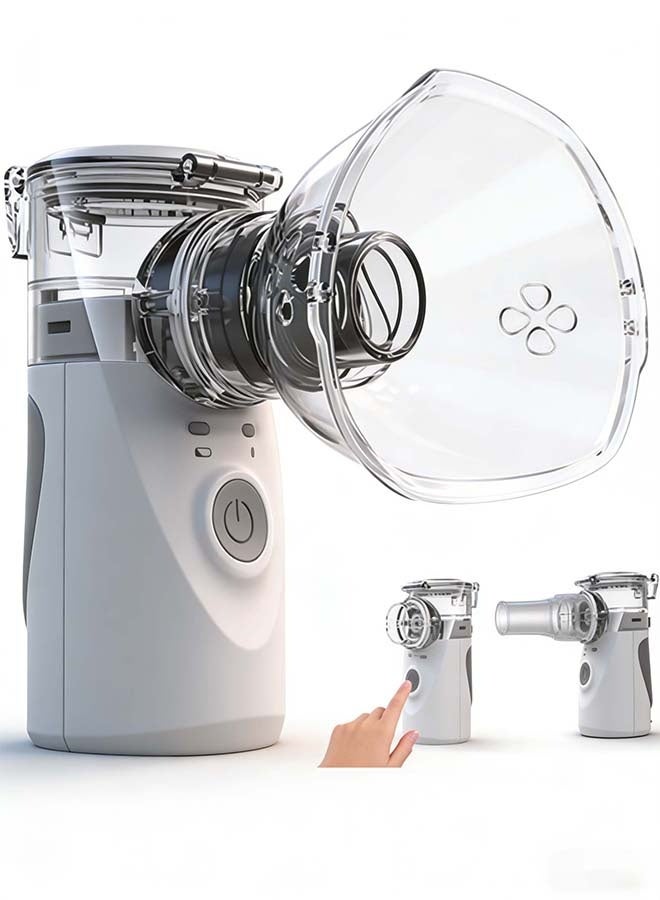 صورة العالمة آلة التبخير المحمولة للأطفال، الكبار، والرضع، جهاز تبخير صغير، مرذاذ البخار للاستنشاق، جهاز شبكي يدوي قابل لإعادة الشحن عبر USB، جهاز تبخير بالموجات فوق الصوتية مع طريقتين للاستخدام للأطفال الذين يعانون من مشاكل في التنفس، مناسب للاستخدام في المنزل، المكتب، وخارج المنزل. - Image 1