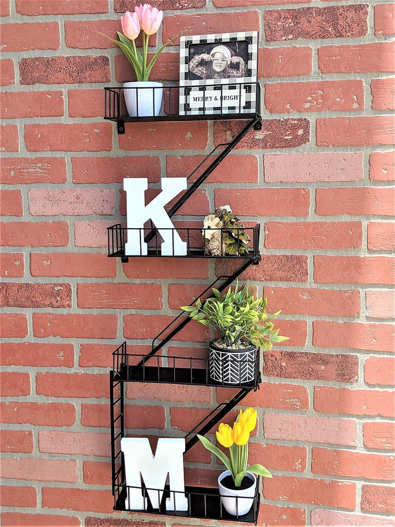 Beyond Basic Fire Escape Shelf - Versatile New York Inspired Modern Floating Hanging Wall Shelves Make a Great Action Figure or Planter Prepare to Receive Compliments for This Shelf - Image 5