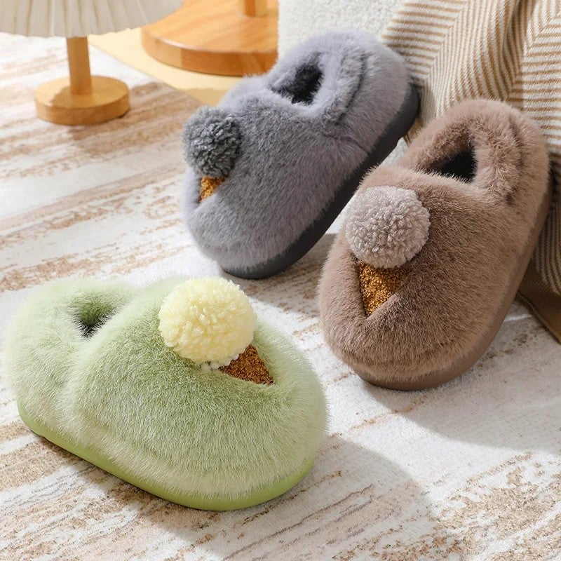 Y&D New Cartoon Cotton Kids Slippers Winter Indoor Thick-Soled Warm Shoes for Children Soft Home Outdoor Cute Shoes - Image 5