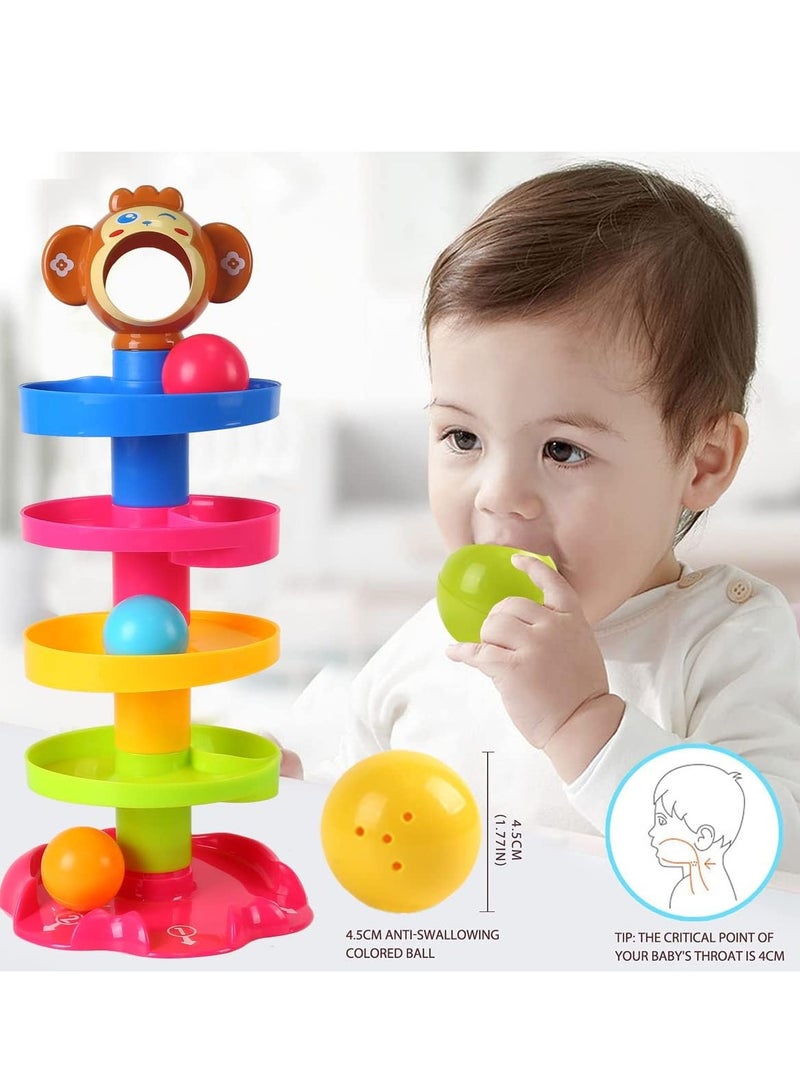 KIIUMI Baby Roll Ball，Drop Toy with Ball Tower, Roll Ball Multicolored Durable And Sturdy For Long Term Use Kids Toy ，Co-friendly ABS Material，Durable And Sturdy For Long Term Use Kids Toy - Image 5