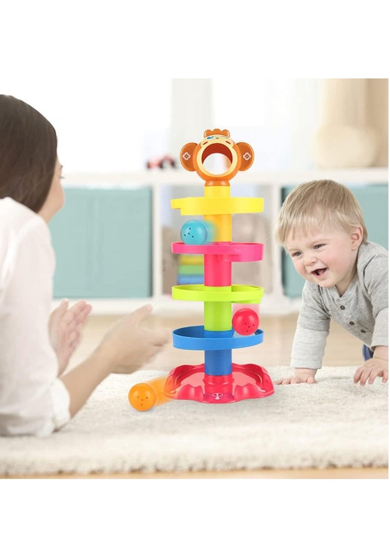 KIIUMI Baby Roll Ball，Drop Toy with Ball Tower, Roll Ball Multicolored Durable And Sturdy For Long Term Use Kids Toy ，Co-friendly ABS Material，Durable And Sturdy For Long Term Use Kids Toy - Image 4