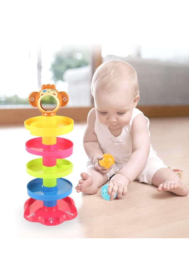 KIIUMI Baby Roll Ball，Drop Toy with Ball Tower, Roll Ball Multicolored Durable And Sturdy For Long Term Use Kids Toy ，Co-friendly ABS Material，Durable And Sturdy For Long Term Use Kids Toy - Image 3