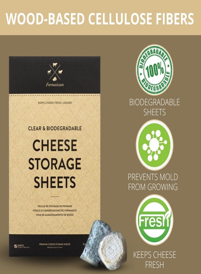 Formaticum Cheese Storage Sheets - Cheese Saver from France- Professional Earth Friendly Transparent Cheese Wrap - Cheese Sheet Savers of wood-based cellulose fibers - Clear 15 Sheets with 9" x 12" - Image 3