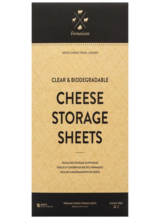 Formaticum Cheese Storage Sheets - Cheese Saver from France- Professional Earth Friendly Transparent Cheese Wrap - Cheese Sheet Savers of wood-based cellulose fibers - Clear 15 Sheets with 9" x 12" - Image 1