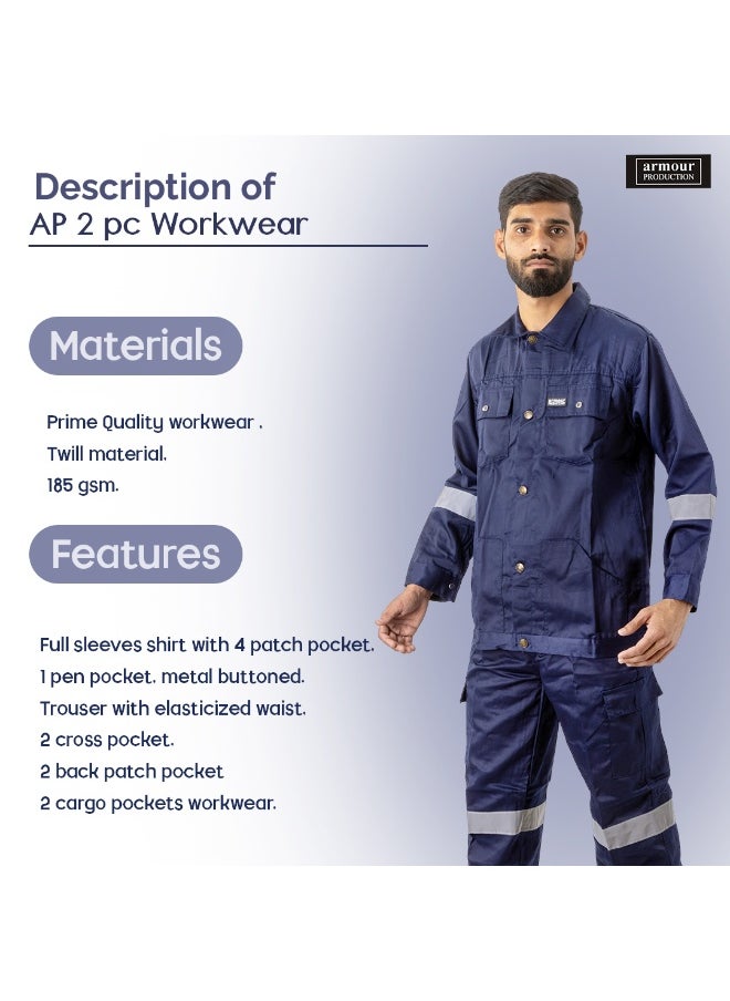 Armour Production Armour Production Heavy-Duty Protective WorkwearReflective Coverall | Full-Body Industrial Safety Suit & Breathable Fabric for Construction, Manufacturing & Hazardous Environments | Petrol Blue | Size-L  - Image 4