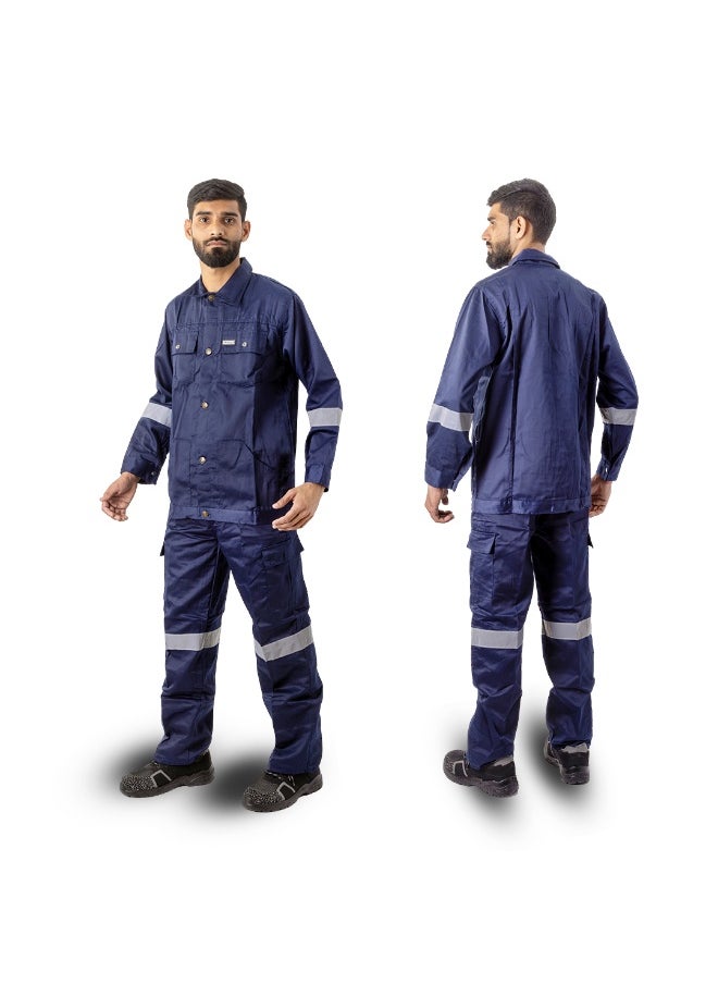 Armour Production Armour Production Heavy-Duty Protective WorkwearReflective Coverall | Full-Body Industrial Safety Suit & Breathable Fabric for Construction, Manufacturing & Hazardous Environments | Petrol Blue | Size-L  - Image 2