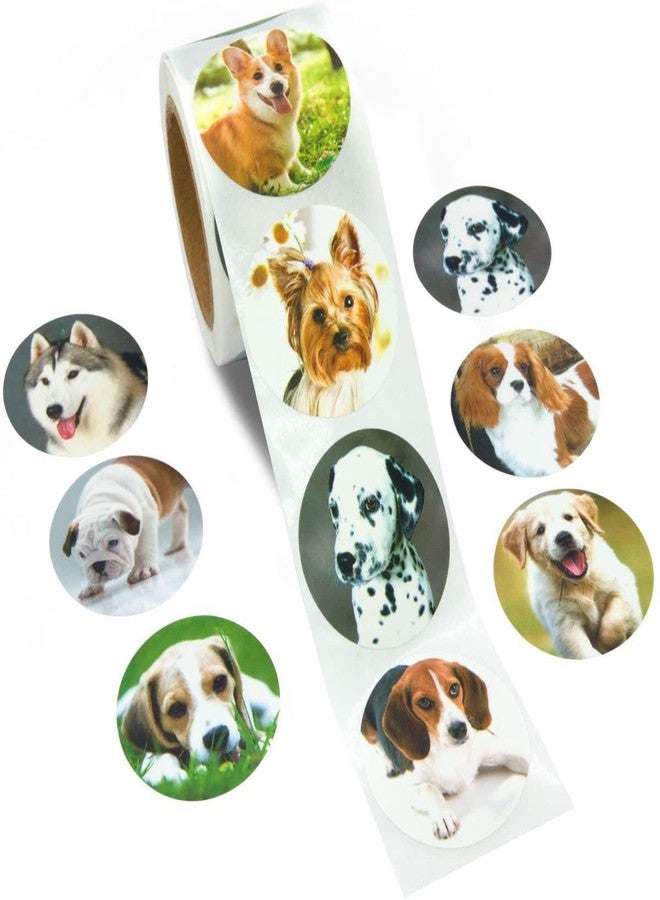Onsdag 500Pcs Round Cute Dog for Kids Teacher Reward Stickers School Supplies, Animal Incentive Roll Sticker Potty Training Stickers for School Classroom Home（S107 Series） - Image 1
