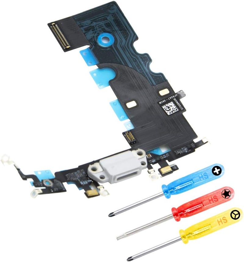 Mmobiel MMOBIEL Dock Connector Compatible with iPhone 8 Series  Charging Port Flex Cable  Headphone PortMicrophoneAntenna Replacement  Incl Screwdrivers  White  - Image 1