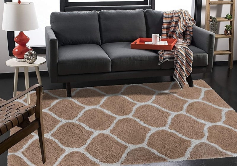 FRESH FROM LOOM Royal Heritage Edition Large 60 x 84 Inch Carpets for Home | Premium Shaggy Fur Rug Runner | Anti-Skid Bedroom Carpet |Premium Carpets for Living Area Office Sofa Room (5x7 feet),Brown - Image 2
