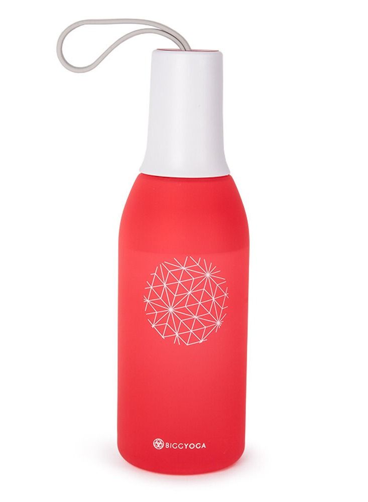 بيج ديزاين زجاجة مياه خالية من مادة BPA لون أحمر سعة 650 مل - Image 1