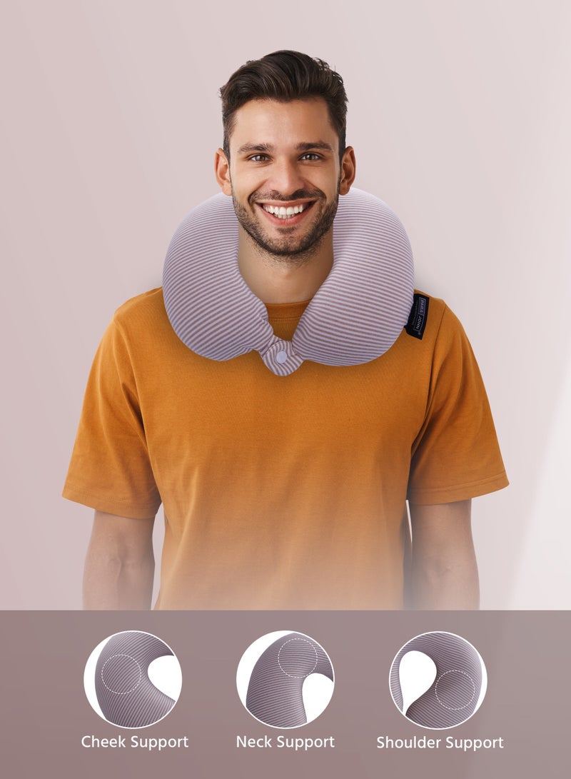 PARAJOHN ParaJohn Deluxe Memory Foam Neck Pillow - Ultimate Comfort and Support for Travel, Restful Sleep, and Neck Pain Relief  - Image 1
