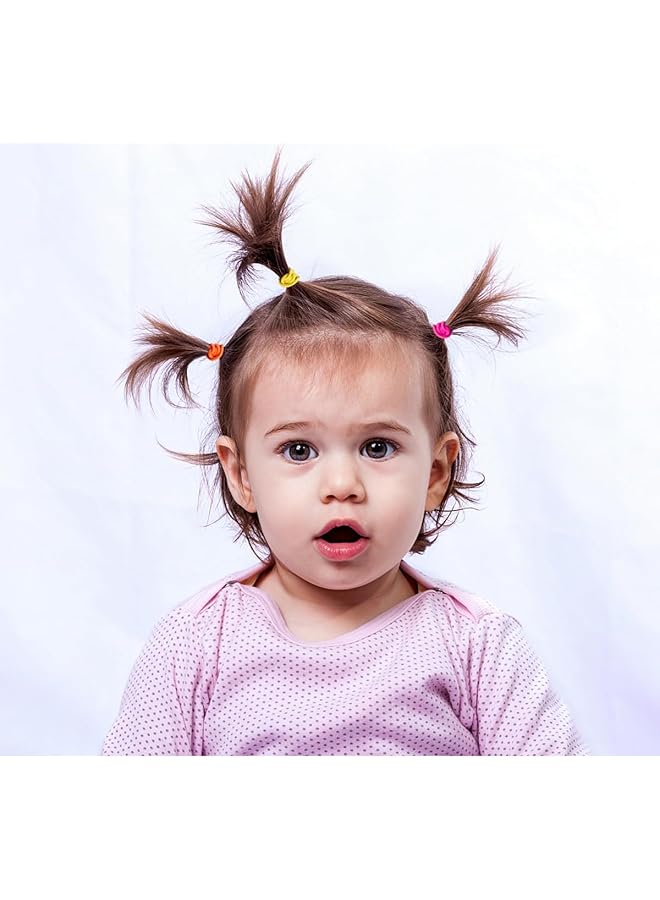 ويلينج تي ربطات شعر أطفال متعددة الألوان للبنات، ربطات أصابع رفيعة، حامل ذيل حصان، إكسسوارات للأطفال حديثي الولادة والأطفال الصغار (قطر 2 سم، 200 قطعة) - Image 4