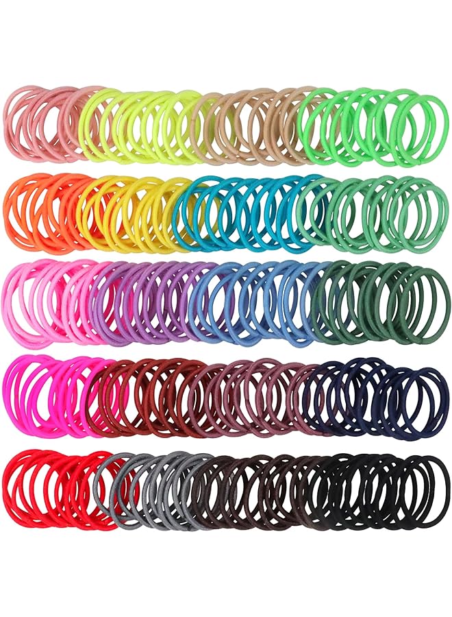 ويلينج تي ربطات شعر أطفال متعددة الألوان للبنات، ربطات أصابع رفيعة، حامل ذيل حصان، إكسسوارات للأطفال حديثي الولادة والأطفال الصغار (قطر 2 سم، 200 قطعة) - Image 3