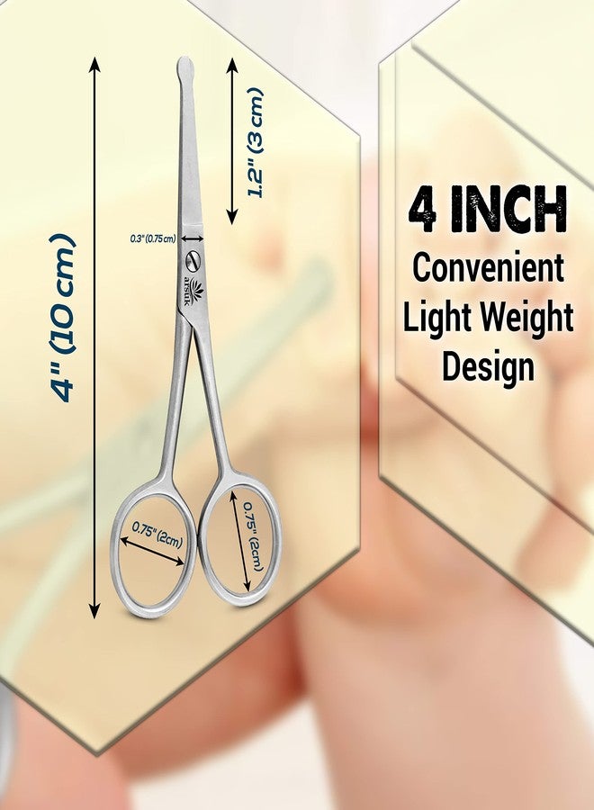 ARSUK Nose Scissors for Women Men- Blunt Round Tip Scissors for Trimming Nose & Public Hair- 4" Inch Small Personal Grooming Scissor for Facial Hair (Nose, Ear, Beard, Mustache & Eyebrow) - Image 5