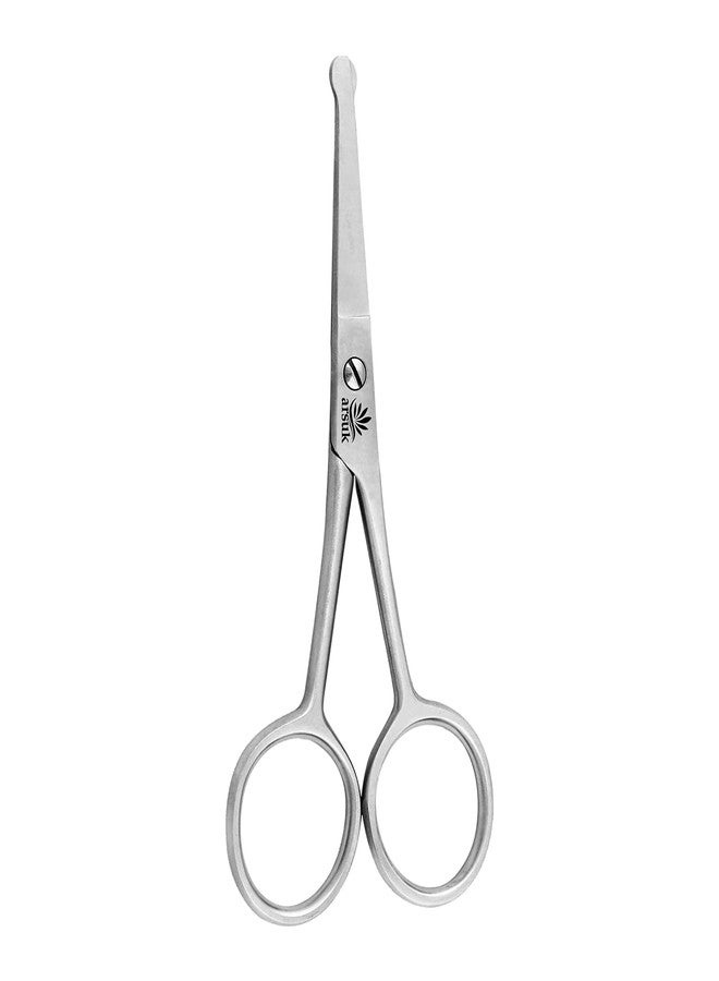 ARSUK Nose Scissors for Women Men- Blunt Round Tip Scissors for Trimming Nose & Public Hair- 4" Inch Small Personal Grooming Scissor for Facial Hair (Nose, Ear, Beard, Mustache & Eyebrow) - Image 1