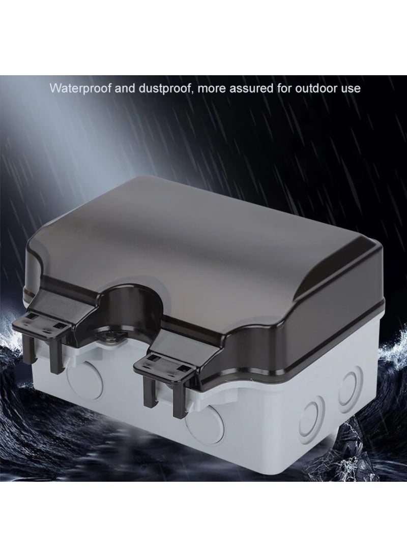STORE77 STORE77 Empty Outdoor Waterproof Double Plug Socket Box Weatherproof Wall Electrical Power Outlet IP66 Waterproof Outdoor Wall Socket Switch Box Socket Shell Display  - Image 4
