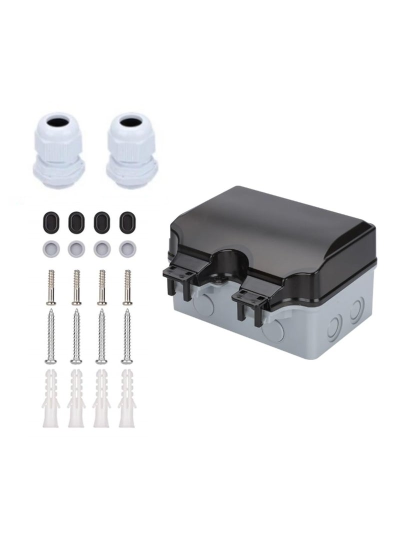 STORE77 STORE77 Empty Outdoor Waterproof Double Plug Socket Box Weatherproof Wall Electrical Power Outlet IP66 Waterproof Outdoor Wall Socket Switch Box Socket Shell Display  - Image 1
