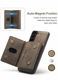 GROIC Samsung Galaxy S23 Plus 2 in 1 Clutch Wallet Phone Cover, Vintage Slim Leather Case Magnetic Detachable Tri-Fold Wallet Shell, S23+ 6.6" Leather Case with Card Holder Pocket Slim Case  - Image 5