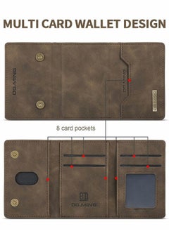 GROIC Samsung Galaxy S23 Plus 2 in 1 Clutch Wallet Phone Cover, Vintage Slim Leather Case Magnetic Detachable Tri-Fold Wallet Shell, S23+ 6.6" Leather Case with Card Holder Pocket Slim Case  - Image 3