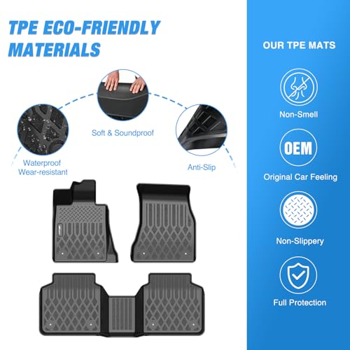 Nilight TPE Floor Mats for BMW 740i 750i M 760i xDrive (G12) 2016 2017 2018 2019 2020 2021 2022 2023 All Weather Custom Fit Heavy Duty Floor Liners - Image 3
