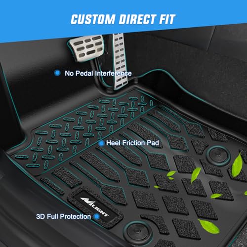 Nilight TPE Floor Mats for BMW 740i 750i M 760i xDrive (G12) 2016 2017 2018 2019 2020 2021 2022 2023 All Weather Custom Fit Heavy Duty Floor Liners - Image 2