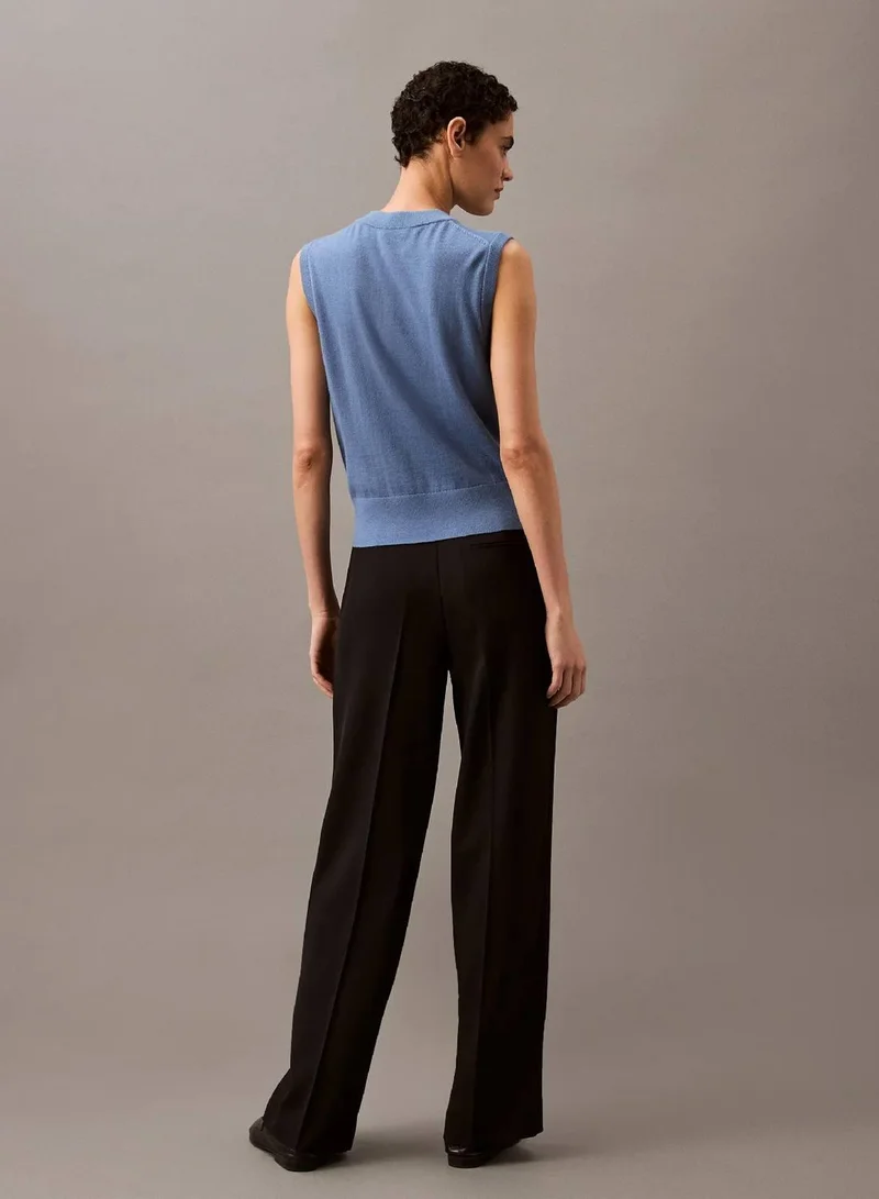 Calvin Klein BLACK ARCHROMA Relaxed Crepe Pleated Trousers for Women | Best Price UAE