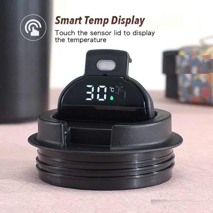 Generic Special 510ML Stainless Steel Vacuum Coffee Mug with Digital Temperature Display Double Wall Insulated LeakProof Flip Top Locking Cap Perfect for Coffee Tea Blue p  - Image 4