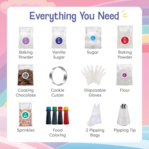 Baketivity x Duff Goldman Unicorn Cookies - Kids Baking Kit - Cooking Kits with Premeasured Ingredients, Decorating Supplies, STEM Activities - Kids Baking Sets for Girls, Boys Ages 6-12 - Image 4