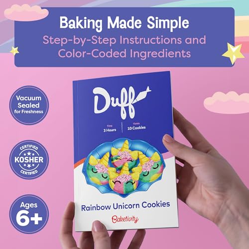 Baketivity x Duff Goldman Unicorn Cookies - Kids Baking Kit - Cooking Kits with Premeasured Ingredients, Decorating Supplies, STEM Activities - Kids Baking Sets for Girls, Boys Ages 6-12 - Image 3