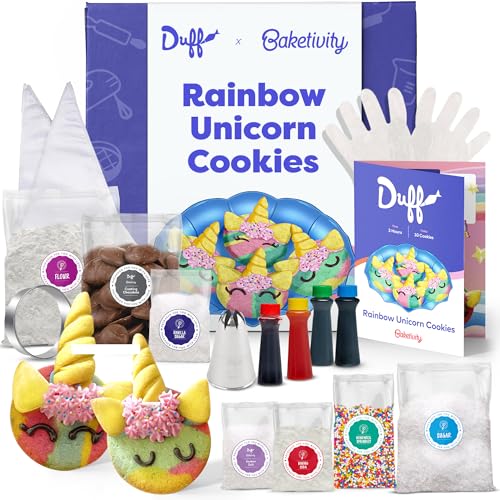 Baketivity x Duff Goldman Unicorn Cookies - Kids Baking Kit - Cooking Kits with Premeasured Ingredients, Decorating Supplies, STEM Activities - Kids Baking Sets for Girls, Boys Ages 6-12 - Image 1
