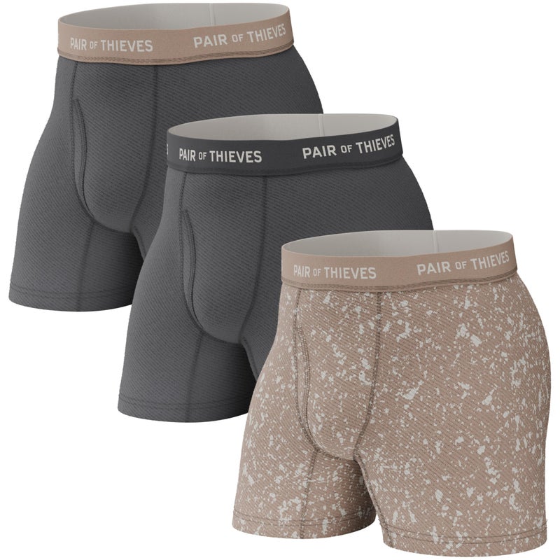 Pair of Thieves Super Fit Menâ€™s Boxer Briefs 3 Pack, Natural, Small - Image 1