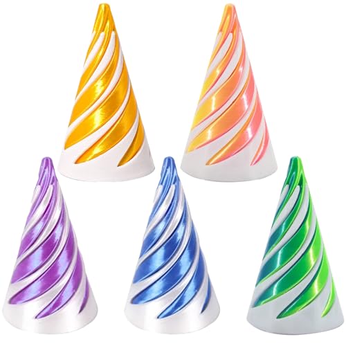 Lyzbbsoy 5Pcs Spiral Cone Fidget ToyImpossible Cone Impossible Pyramid Passthrough Toy3D Printed Spiral Cone Fidget ToyMini Vortex Thread Illusion Desktop Deco Souvenir Gift for Anxiety Relaxing - Image 1