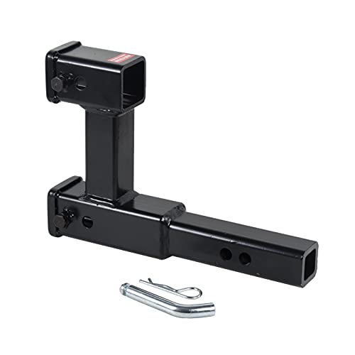 REYSUN 864131 Dual Hitch Receiver with 7-1/2 inch Rise/Drop, Receiver Hitch Extension with Hitch Pin & Clip, Fits 2 inch Hitch Receiver - Image 2