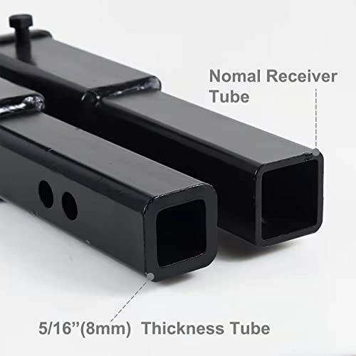 REYSUN 864131 Dual Hitch Receiver with 7-1/2 inch Rise/Drop, Receiver Hitch Extension with Hitch Pin & Clip, Fits 2 inch Hitch Receiver - Image 5