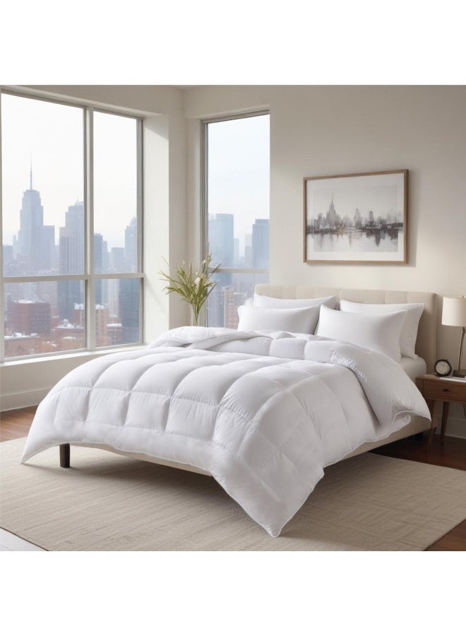 Rest Hotel Bedding Comforter Duvet Insert White Microfiber All Seasonal Comfortable Durable Machine Wash Quilted Comforter Stitched Quilting Duvet 220x240cm - Image 2