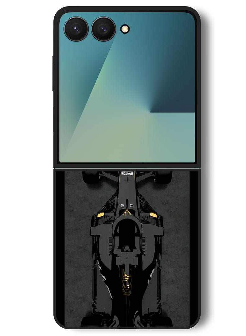 Theodor Case Compatible with Samsung Galaxy Z Flip 7 - 6.9 Inch Protection Shockproof Bumper Cover Sports Car - Image 1