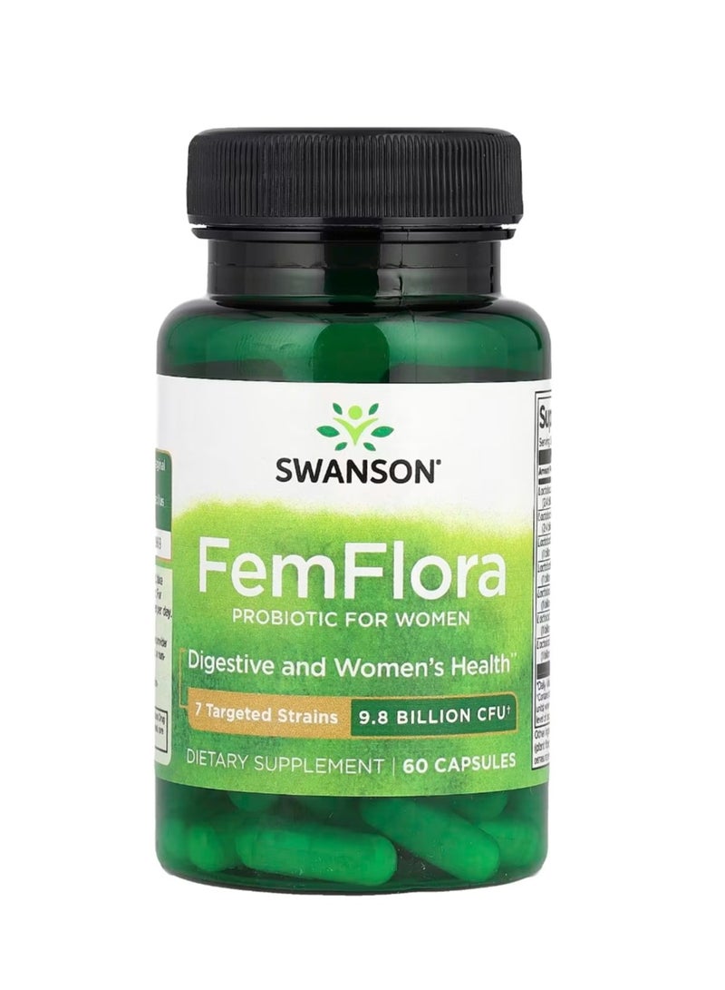 سوانسون فيمفلورا بروبيوتيك للنساء 9.8 مليار وحدة تشكيل مستعمرة، 60 كبسولة - Image 1