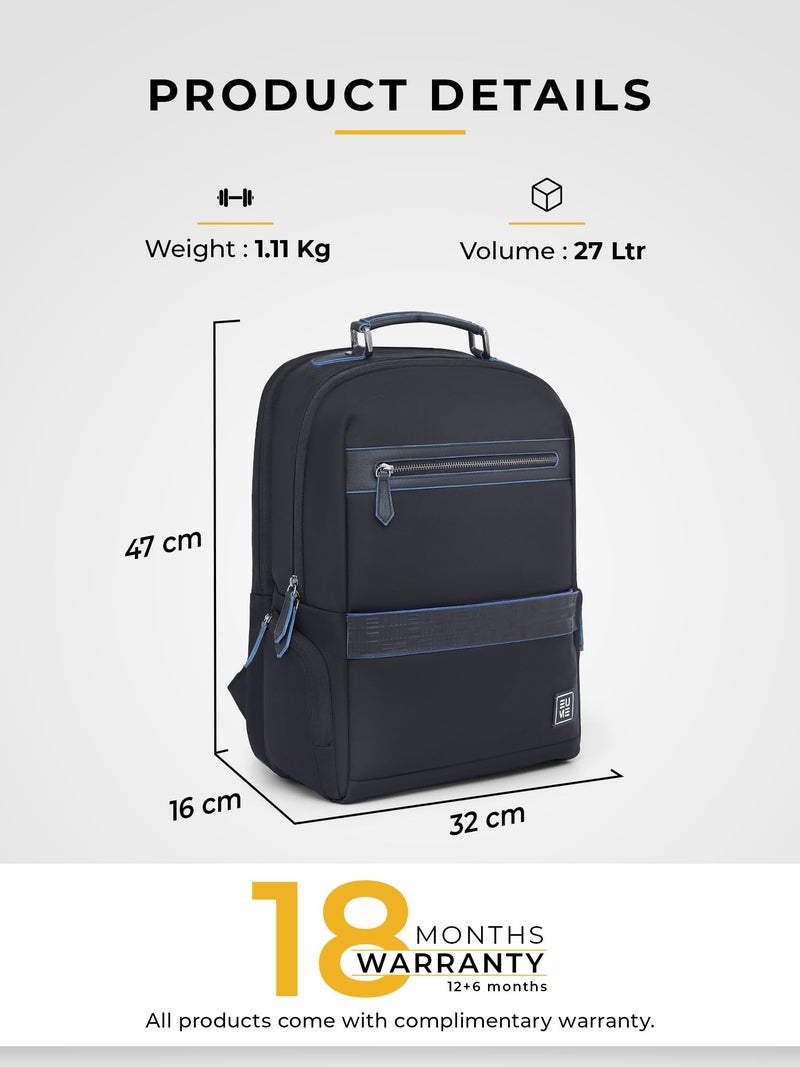 EUME Alpha 27L Laptop Backpack| Premium Stylish Backpack Bag for Man | 2 Large Compartments for Gadgets & Daily Essentials, Fits Upto 15.6" Laptops, | Spacious College/Office Bag | Charcoal Black - Image 3